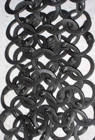 Chainstrips - flat rings 9mm, fully riveted (wedge rivets)