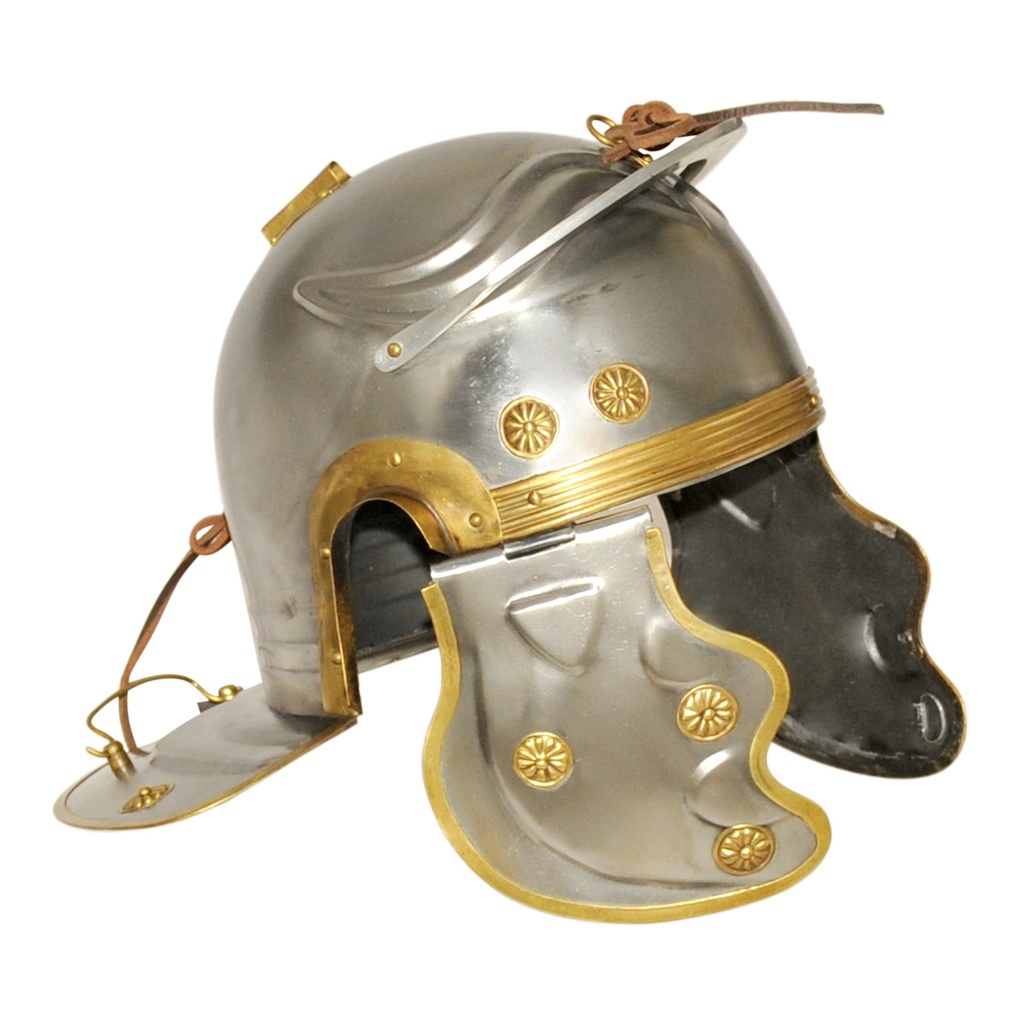 Roman Gallic 'G' Centurion Helmet with Red-18 G Iron			