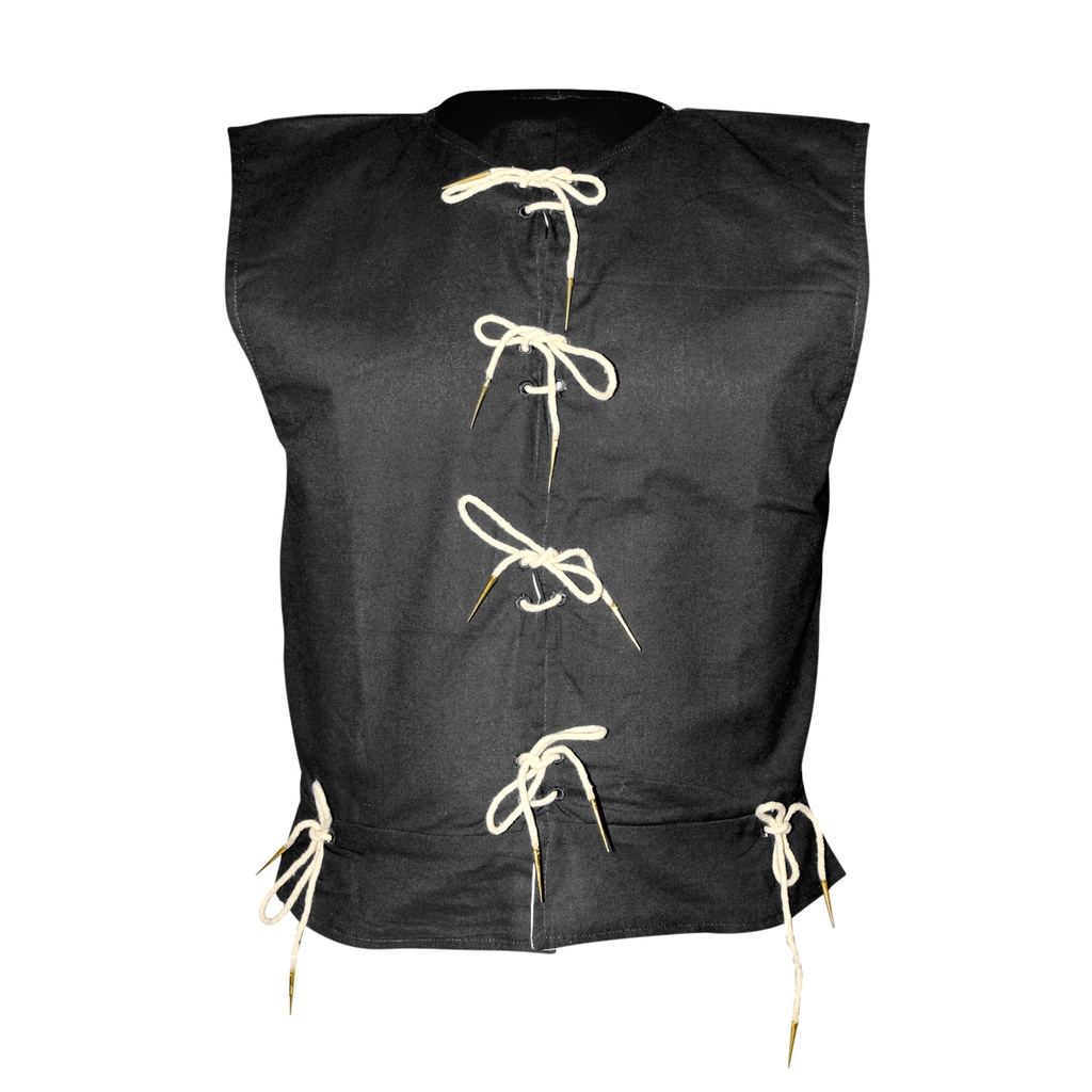 Medieval Vest with aiglet straps | Size XXL | Color black 