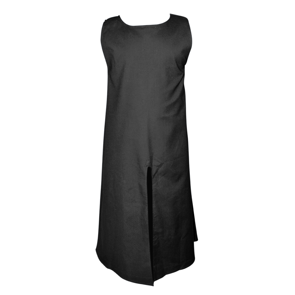 Long cut Surcoat with walking slit | Color black 