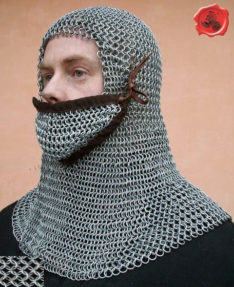 Coif with Ventail (closed sideways) | 8 mm Round Rings | bent spring steel