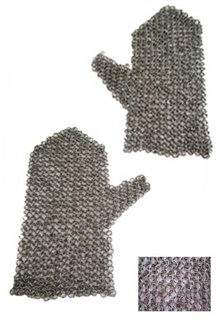 [8-MT-8] Chainmail Mesh for Mittens | 8 mm Round Rings | fully riveted with Round Rivets