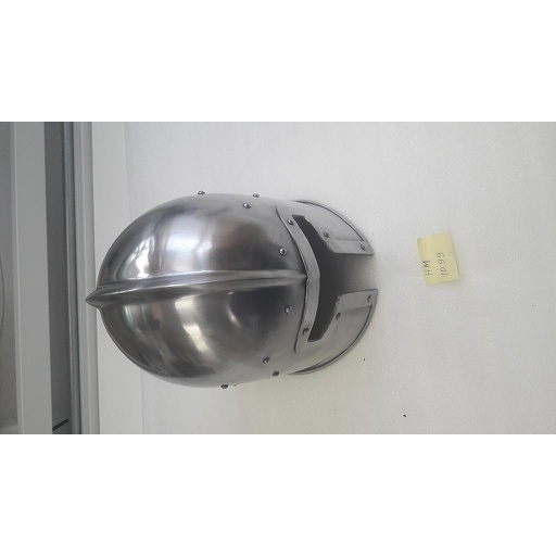 [HM1099] "T" Face Barbute Helmet-)-14 G Steel w/leather liner