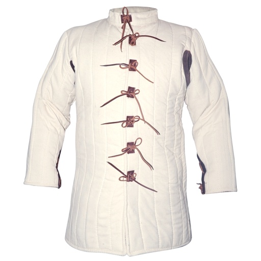 [GDFB/CL/017-N-O-IMP] Gambeson with aiglet straps | 14th-15th C. | Color natural