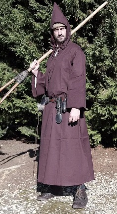 [SAY/CL/5052-M-BR] Medieval Habit with hood | Size M | Color natural brown 
