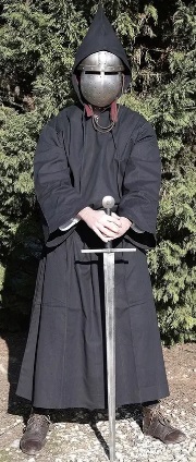 [SAY/CL/5052-M-B] Medieval Habit with hood | Size M | Color black 