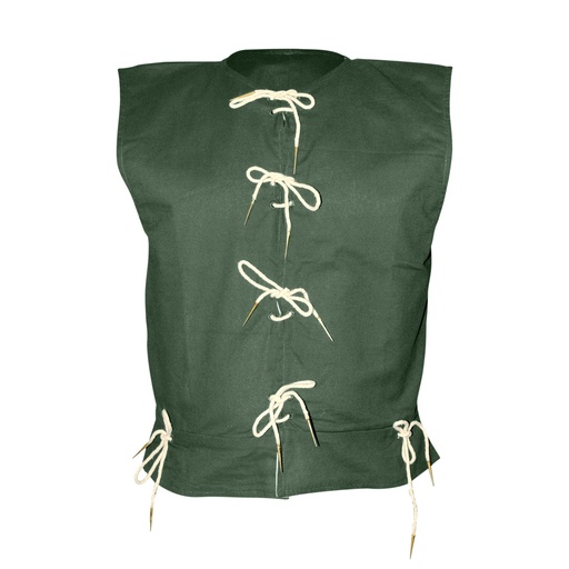 [SAY/CL/5058-M-GREEN] Medieval Vest with aiglet straps | Size M | Color green 