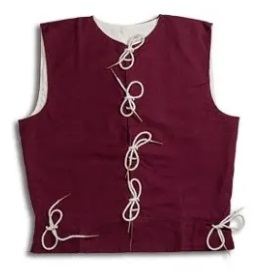 [SAY/CL/5058-M-MR] Medieval Vest with aiglet straps | Size M | Color maroon red 