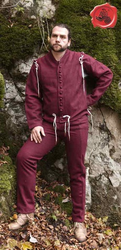 [GDFB/CL/010-XXL-MR-WL] Schamlatzhose | 15. Jahrhundert | Größe XXL | Farbe kastanienrot