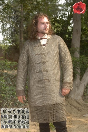 [8-50HK-8] Hauberk | Size M (50 inch) | 8 mm Round Rings | fully riveted with Round Rivets