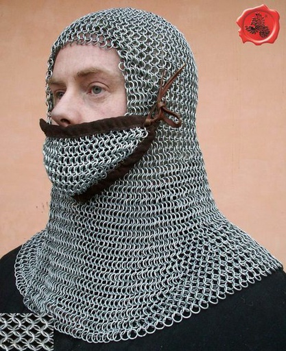 [B-CFV-RL-8] Coif with Ventail (closed sideways) | 8 mm Round Rings | bent spring steel