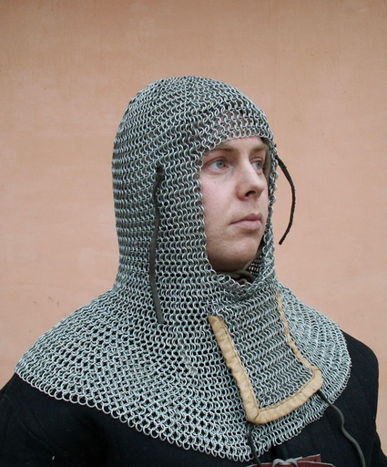 [B-CFV-BT-8] Coif with Ventail (closed vertically) | 8 mm Round Rings | bent spring steel