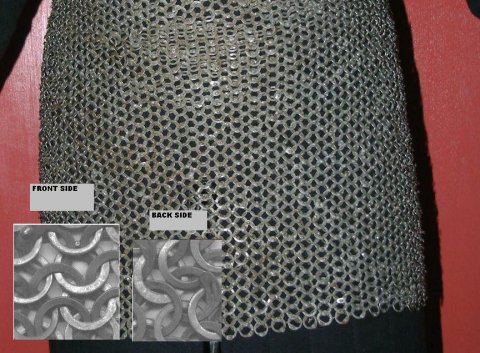 [2-SK-9] Chainmail Skirt | 9 mm Flat Rings | half riveted with Wedge Rivets