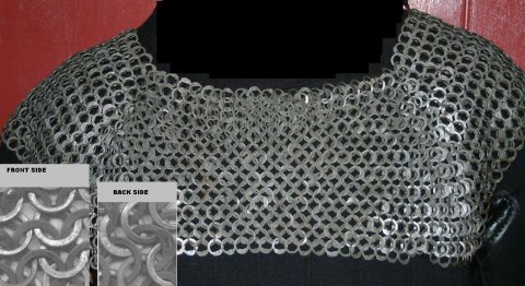 [2-ST-9] Chainmail Collar| 9 mm Flat Rings | half riveted with Wedge Rivets
