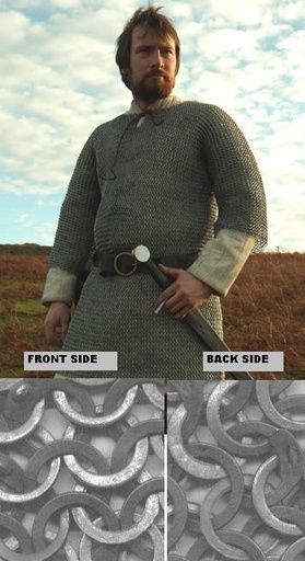 [2-60HN-9] Haubergeon | Size XL (60 inch) | 9 mm Flat Rings | half riveted with Wedge Rivets