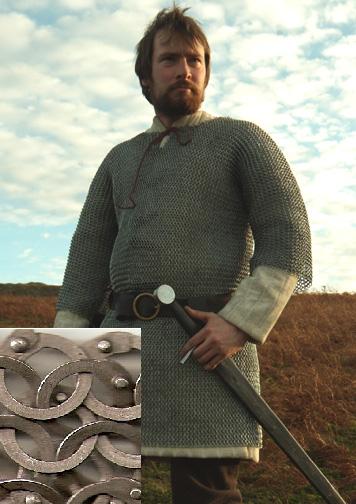 [4-50HN-9] Haubergeon | Size M (50 inch) | 9 mm Flat Rings | fully riveted with Round  Rivets