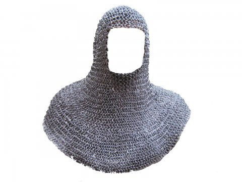 [8-CFV-RL-8] Coif with Ventail (closed sideways) | 8 mm Round Rings | fully riveted with Round Rivets
