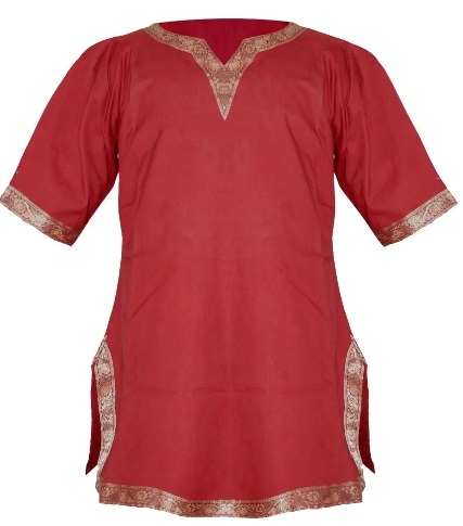 [SAY-AZG-1010-M-MR] Short Cut Medieval Tunic | Size M | Color maroon red 